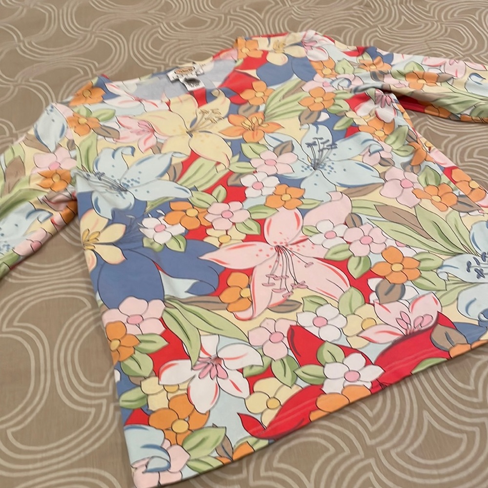 Talbots top, floral, print, cotton blend, MP